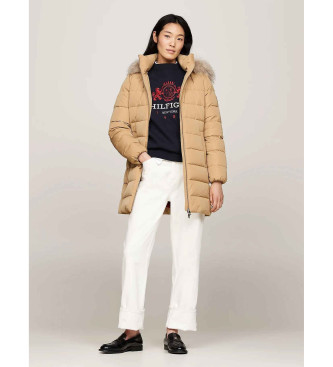 Tommy Hilfiger Abrigo de plumn con capucha beige