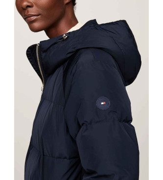 Tommy Hilfiger Donsjas met capuchon en navy imitatiebont