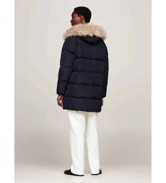 Tommy Hilfiger Hooded down coat with navy faux fur and hood