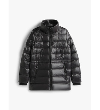 Tommy Hilfiger Abrigo acolchado brillante de plumn negro