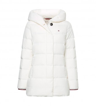 Tommy Hilfiger Modern Wrap Hooded Down Coat white