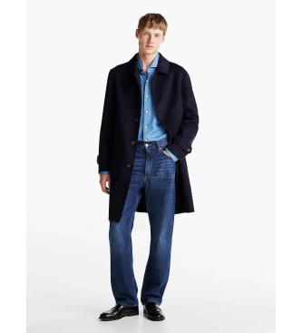 Tommy Hilfiger Smart Casual Mantel in navy lang geschnitten