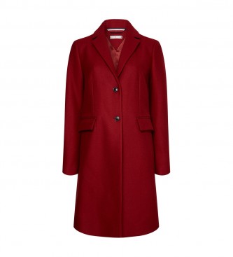 Tommy Hilfiger Wool Blend Classic maroon coat