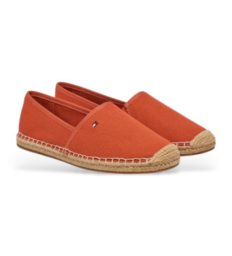 Tommy Hilfiger Pomarańczowe płócienne espadryle z wyszywanym logo