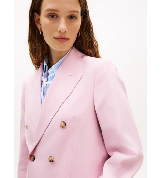 Tommy Hilfiger Brezčasen suknjič širokega kroja roza barve