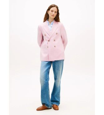 Tommy Hilfiger Brezčasen suknjič širokega kroja roza barve