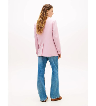 Tommy Hilfiger Brezčasen suknjič širokega kroja roza barve