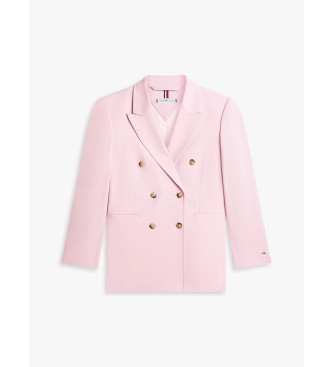 Tommy Hilfiger Brezčasen suknjič širokega kroja roza barve