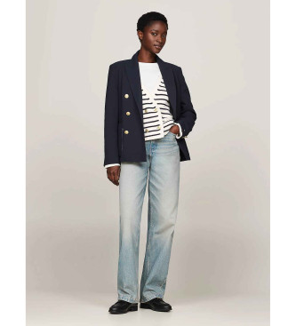 Tommy Hilfiger Twill-blazer med navyfarvet dobbeltradet knaplukning