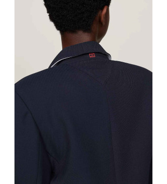 Tommy Hilfiger Twill-Blazer mit doppelreihigem Knopfverschluss in Marineblau