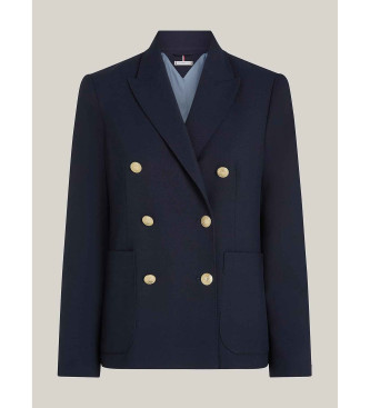 Tommy Hilfiger Blazer en serg avec fermeture boutonne double boutonnage marine