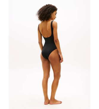 Tommy Hilfiger Maillot de bain noir en écaille avec anneaux