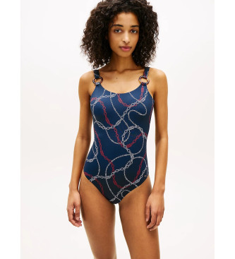 Tommy Hilfiger Maillot de bain dos échancré marine avec anneaux
