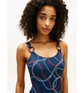 Tommy Hilfiger Maillot de bain dos échancré marine avec anneaux