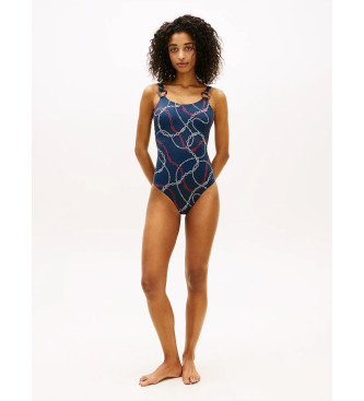Tommy Hilfiger Maillot de bain dos échancré marine avec anneaux