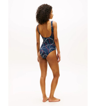 Tommy Hilfiger Maillot de bain dos échancré marine avec anneaux