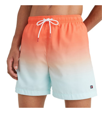 Tommy Hilfiger Oranžne, bele plavalne hlače z gradientom