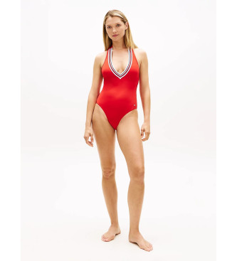 Tommy Hilfiger Maillot de bain dos nu Global Stripe rouge