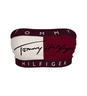 Tommy Hilfiger Biustonosz bandeau logo biały, czerwony