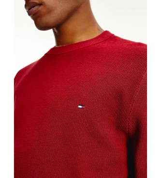 Tommy Hilfiger Jersey Basic Structure Crew rojo