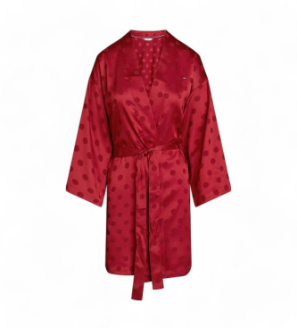 Tommy Hilfiger Vestaglia in raso jacquard rosso