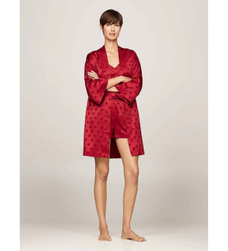 Tommy Hilfiger Vestaglia in raso jacquard rosso