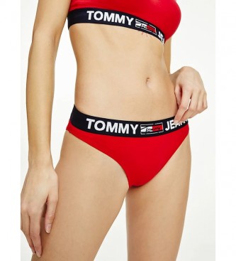 Tommy Jeans Kratke hlače s kontrastnim pasom Rdeča