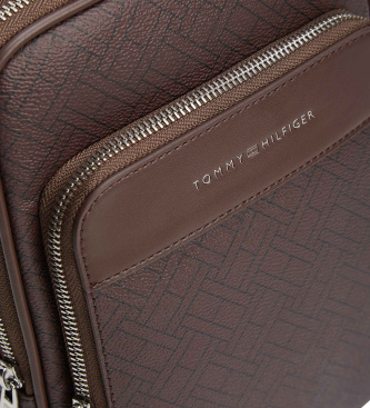 Tommy Hilfiger Sac � bandouli�re � textures mixtes marron