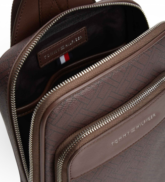Tommy Hilfiger Sac � bandouli�re � textures mixtes marron