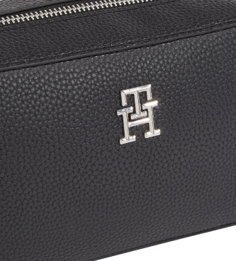 Tommy Hilfiger TH Emblem clutch taske med skulderrem sort