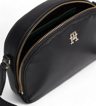 Tommy Hilfiger Bolso de media luna con monotipo negro