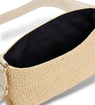 Tommy Hilfiger Transformrbar messengertaske i beige raffia