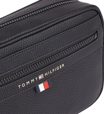 Tommy Hilfiger Essential sac reporter  logo mtallique noir