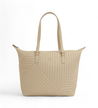 Tommy Hilfiger Gesteppte Shopper-Tasche in Beige