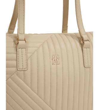 Tommy Hilfiger Gesteppte Shopper-Tasche in Beige