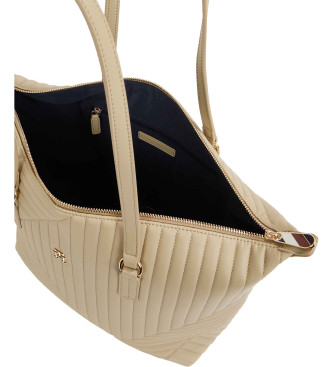 Tommy Hilfiger Gesteppte Shopper-Tasche in Beige