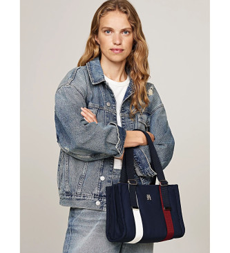 Tommy Hilfiger Sac fourre-tout avec couleurs unies et monogramme bleu marine