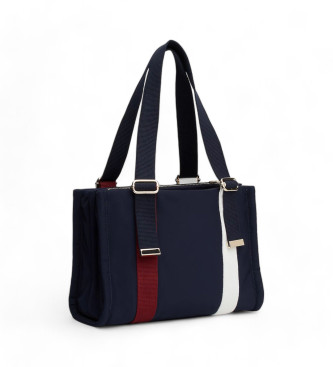 Tommy Hilfiger Sac fourre-tout avec couleurs unies et monogramme bleu marine