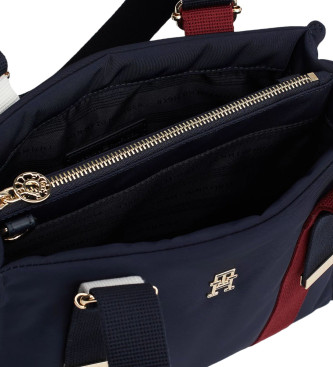 Tommy Hilfiger Sac fourre-tout avec couleurs unies et monogramme bleu marine