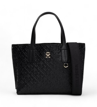 Tommy Hilfiger Tote bag med prglade TH-monogram svart