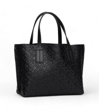 Tommy Hilfiger Tote bag med prglade TH-monogram svart