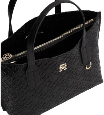 Tommy Hilfiger Tote bag med prglade TH-monogram svart