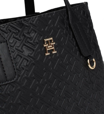 Tommy Hilfiger Tote bag med prglade TH-monogram svart