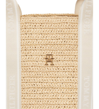 Tommy Hilfiger Borsa tote all'uncinetto con manici intrecciati in beige