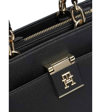 Tommy Hilfiger Granuleret tote bag med monogram TH sort