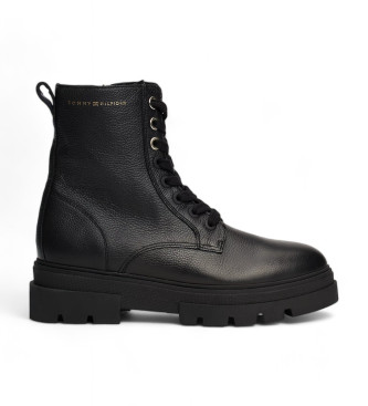 Tommy Hilfiger Bottes en cuir avec semelles cloutes noires