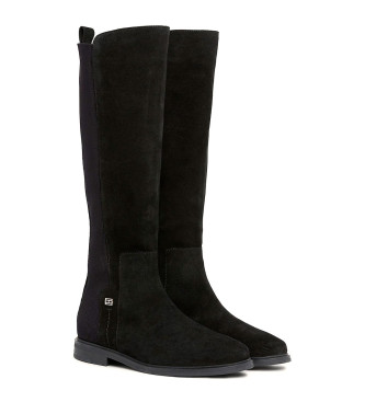 Tommy Hilfiger Essential Suede Leather Boots czarne