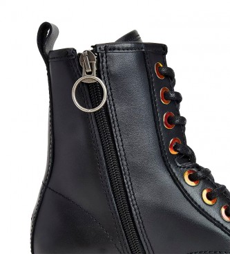Tommy Hilfiger Iridescent Eyelets black leather boots -Platform height: 5,4cm