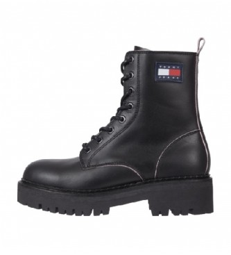Tommy Jeans Urban Piping black leather boots