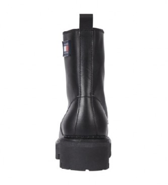Tommy Jeans Urban Piping black leather boots